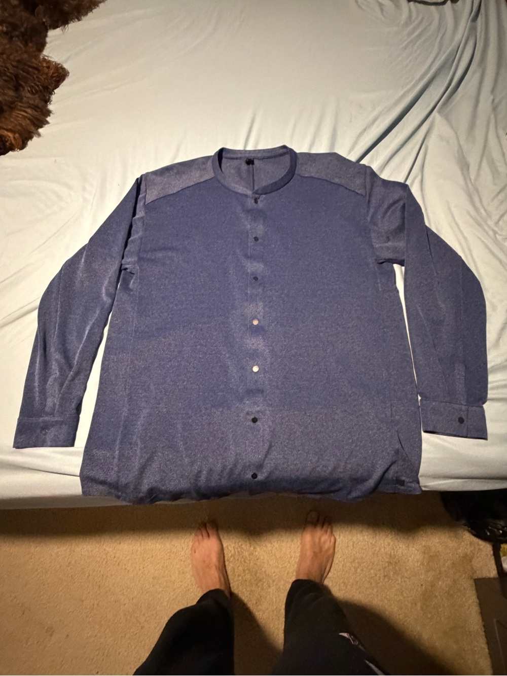 lululemon athletica Men's Heathered Navy Blue Cardigan